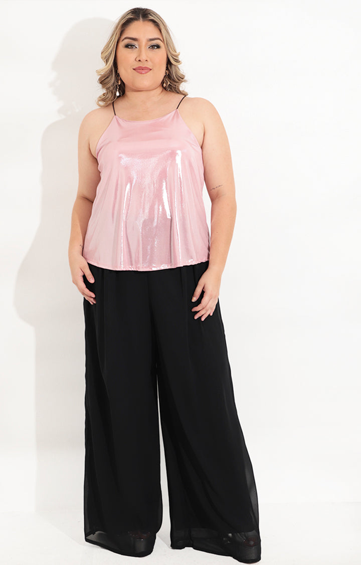 Blusa rosa metalica de tirantes - BLUSA Boutiquemirel 