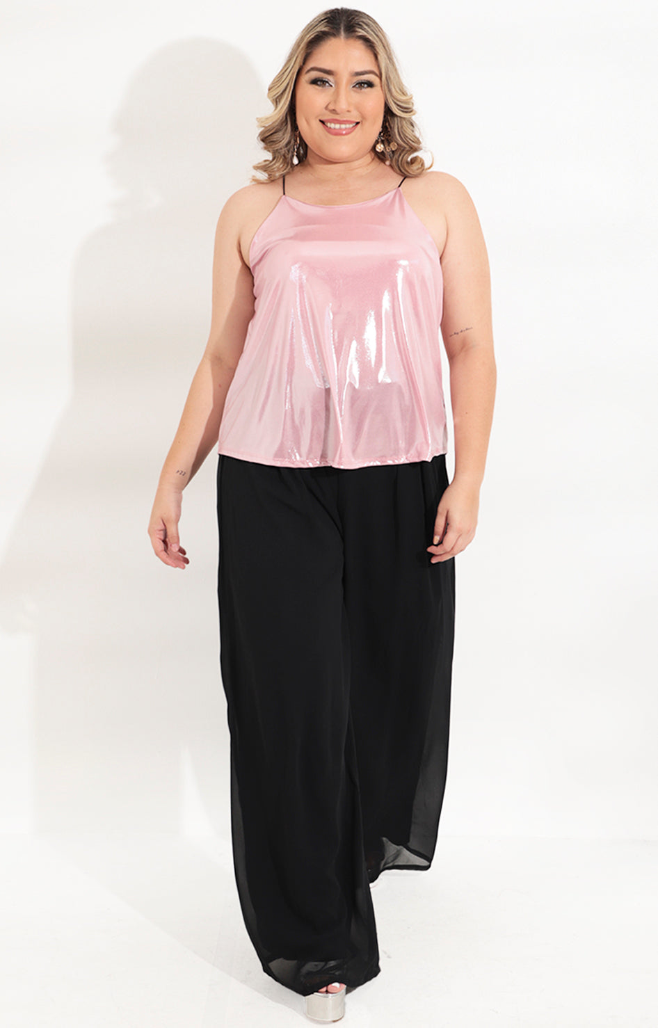 Blusa rosa metalica de tirantes - BLUSA Boutiquemirel 