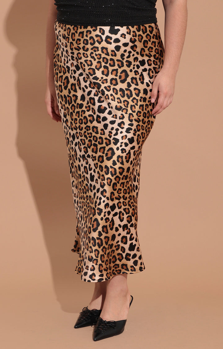 Falda estampada en cafe - FALDA Boutiquemirel 