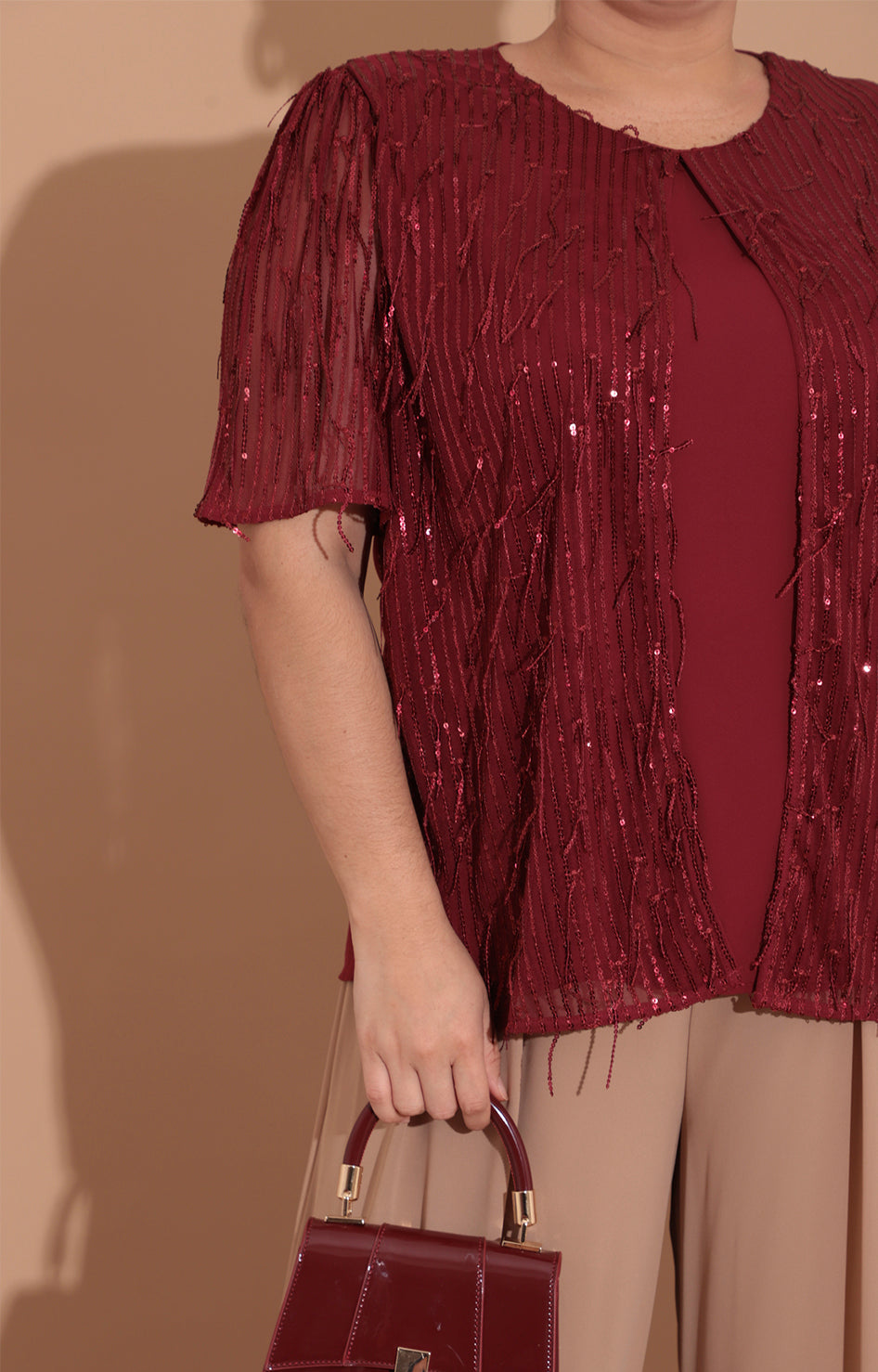 Blusa vino de lentejuela - BLUSA Boutiquemirel 