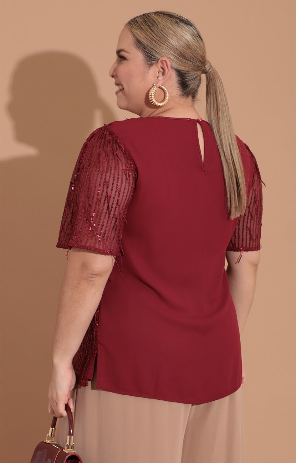Blusa vino de lentejuela - BLUSA Boutiquemirel 