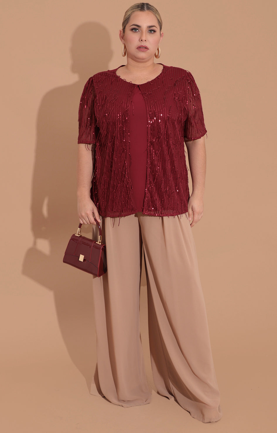 Blusa vino de lentejuela - BLUSA Boutiquemirel 