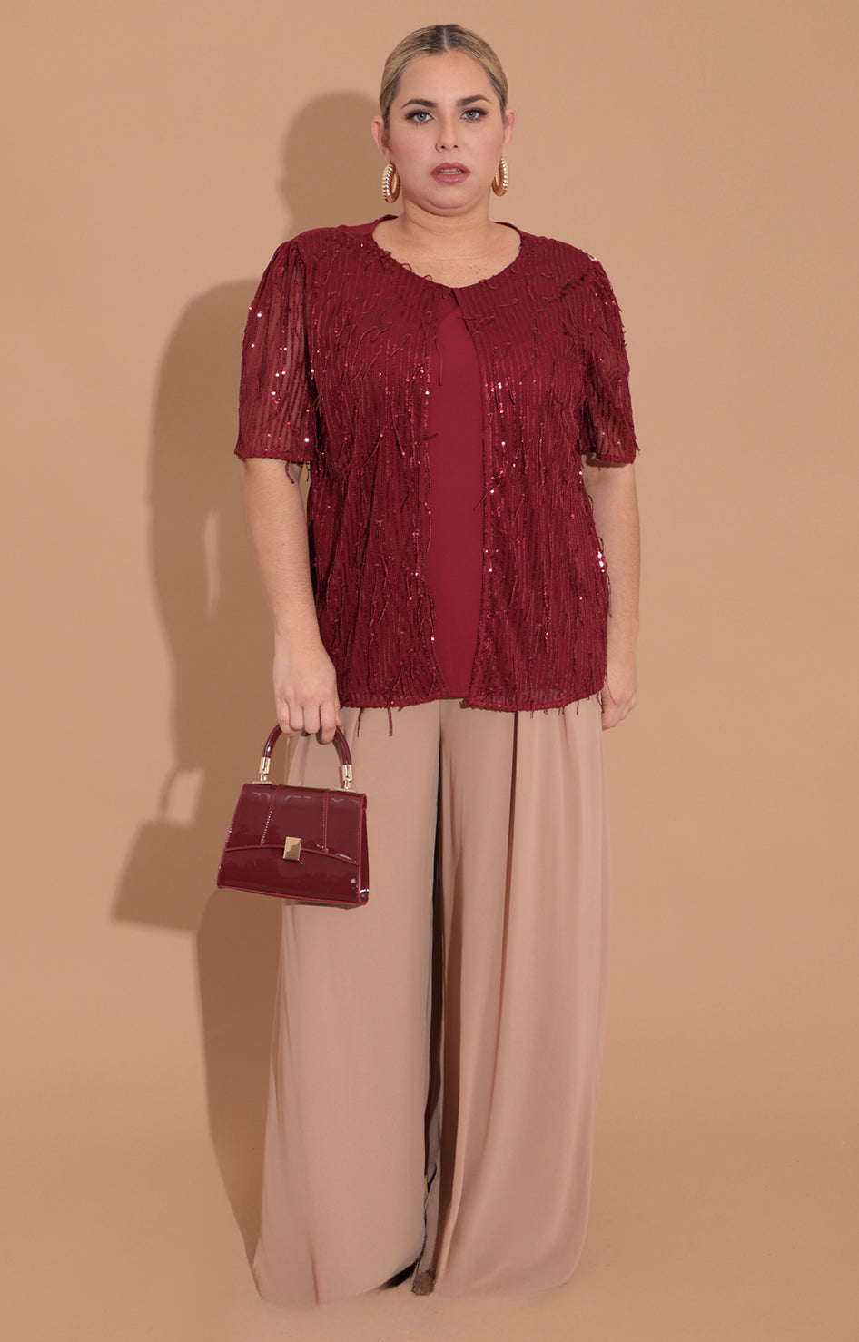 Blusa vino de lentejuela - BLUSA Boutiquemirel 