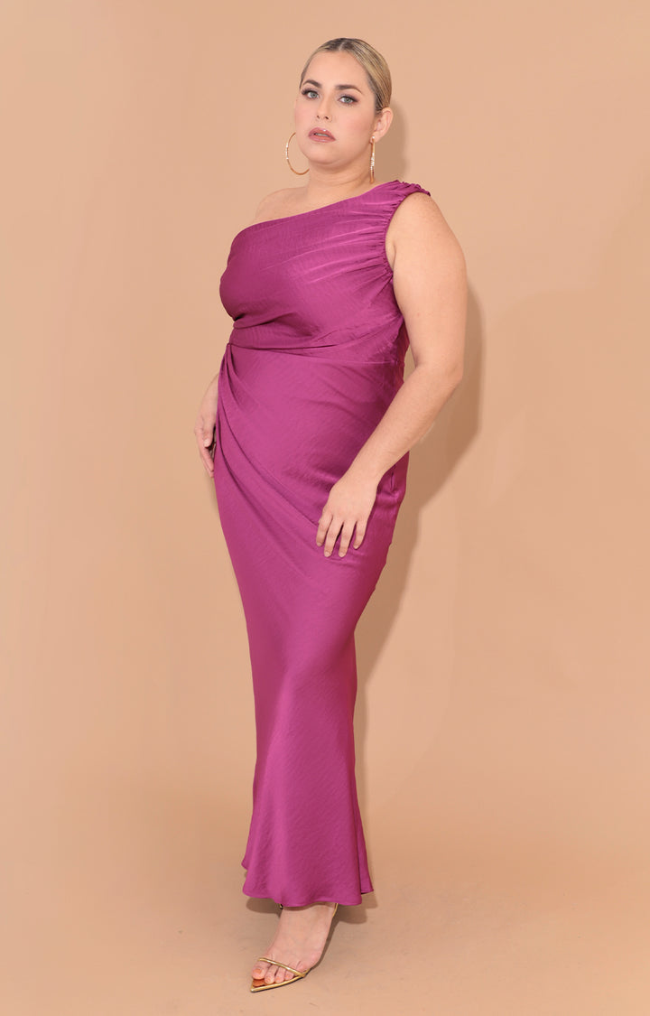 Vestido morado asimétrico - VESTIDO Boutiquemirel 