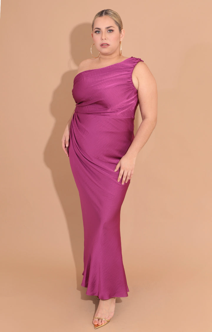 Vestido morado asimétrico - VESTIDO Boutiquemirel 