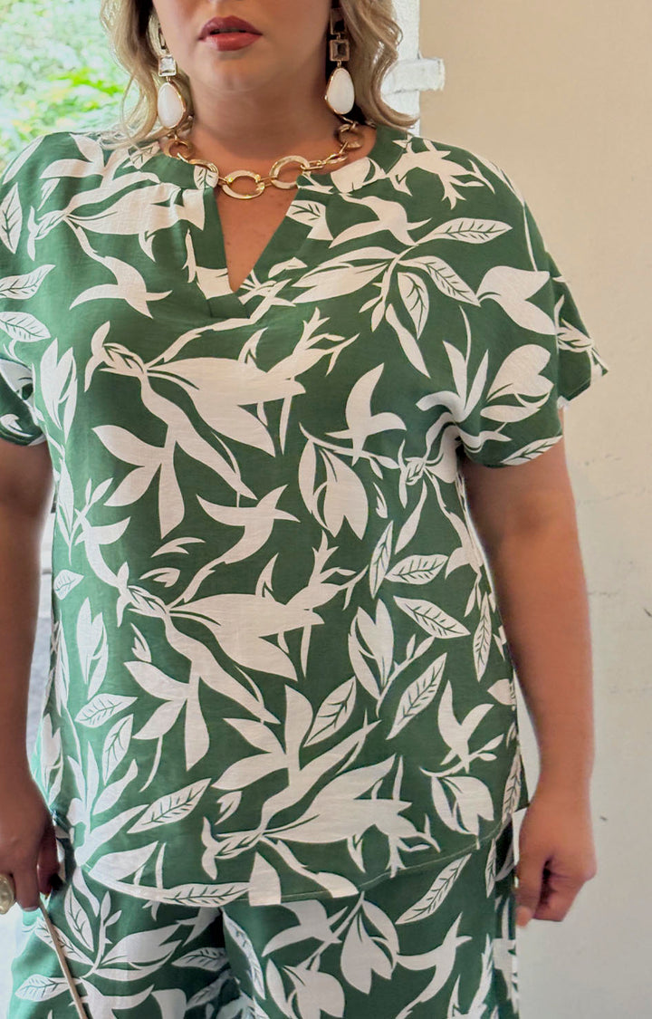 Conjunto verde con flores - CONJUNTO XL Boutiquemirel 