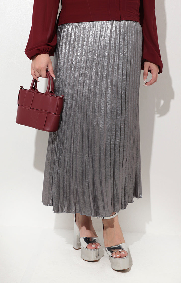 Falda plisada plata - FALDA Boutiquemirel 