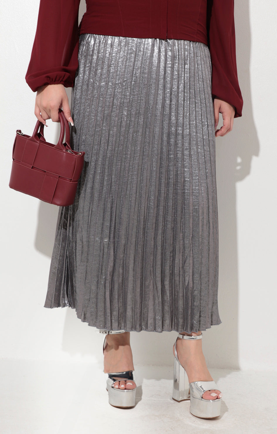 Falda plisada plata - FALDA Boutiquemirel 