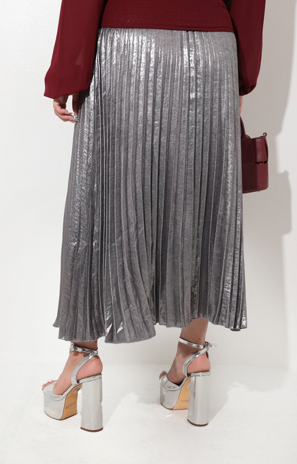 Falda plisada plata - FALDA Boutiquemirel 