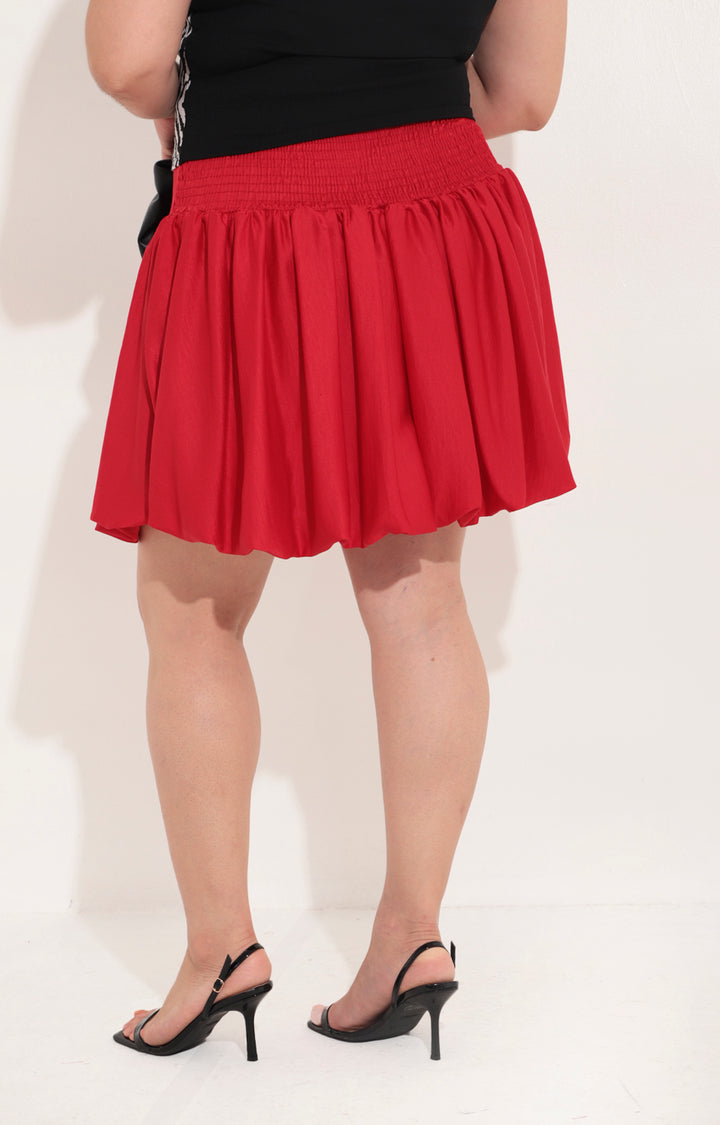 Falda roja tipo globo - FALDA Boutiquemirel 