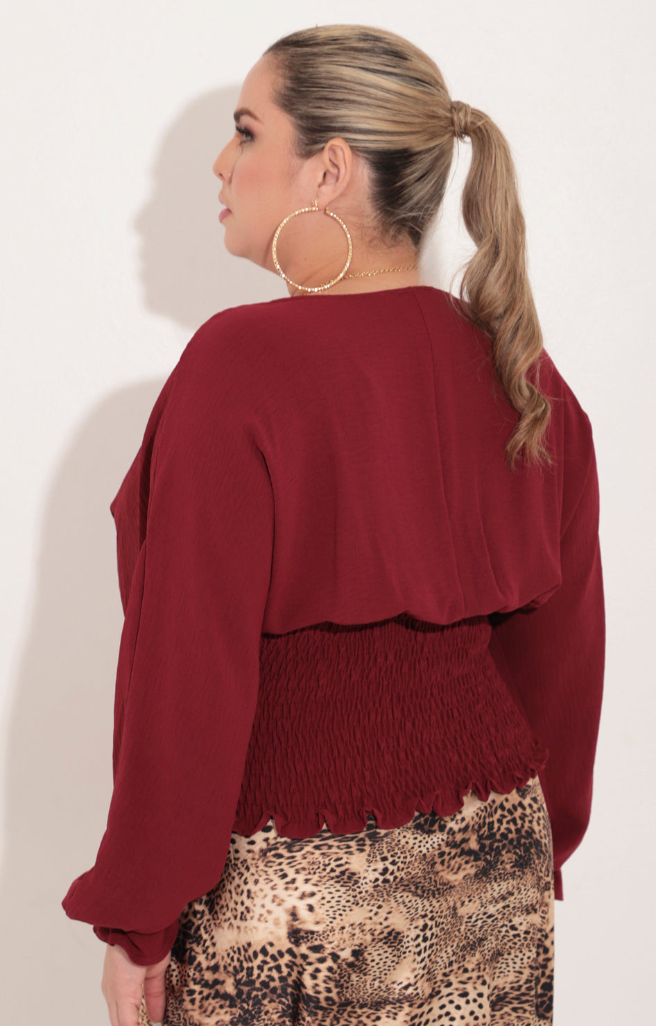 Blusa vino manga larga - BLUSA Boutiquemirel 