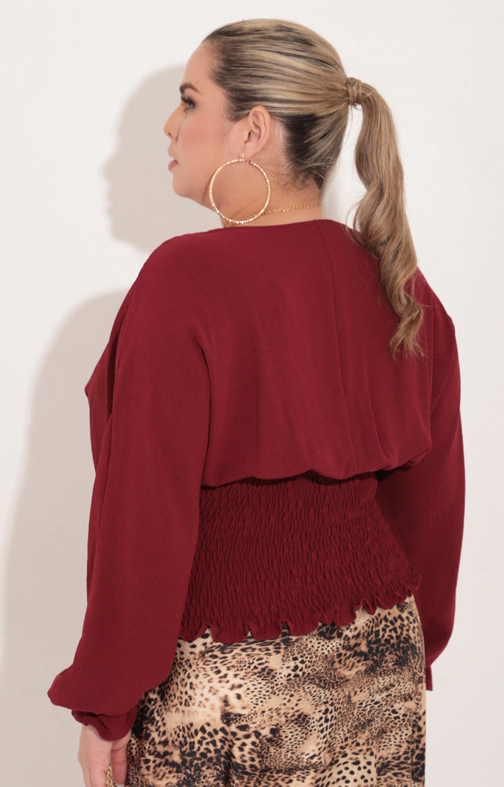 Blusa vino manga larga - BLUSA Boutiquemirel 