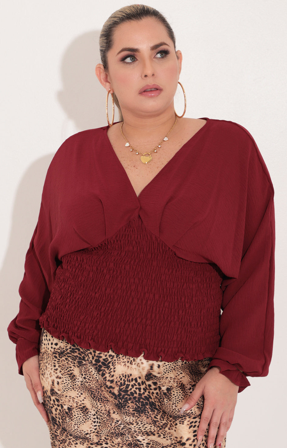 Blusa vino manga larga - BLUSA Boutiquemirel 