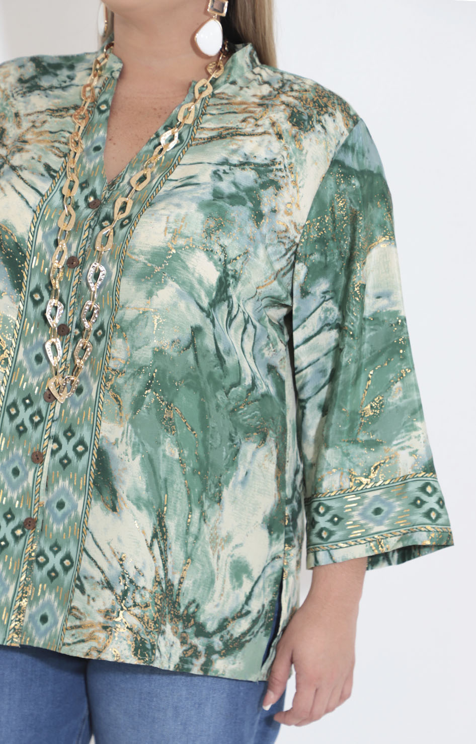 Blusa verde estampada - BLUSA XL Boutiquemirel 