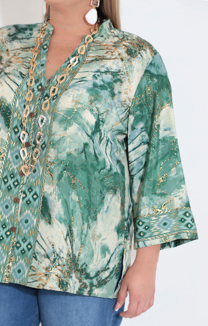 Blusa verde estampada - BLUSA XL Boutiquemirel 