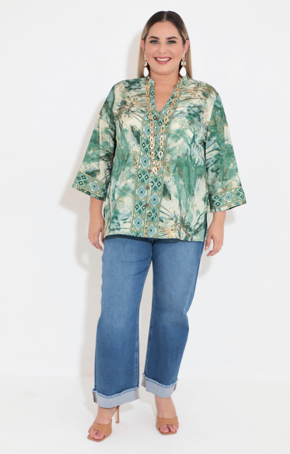 Blusa verde estampada - BLUSA XL Boutiquemirel 