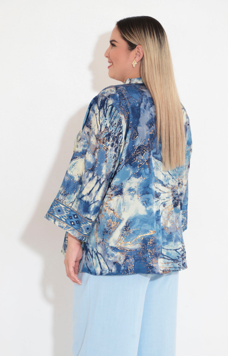 Blusa azul estampada - BLUSA XL Boutiquemirel 