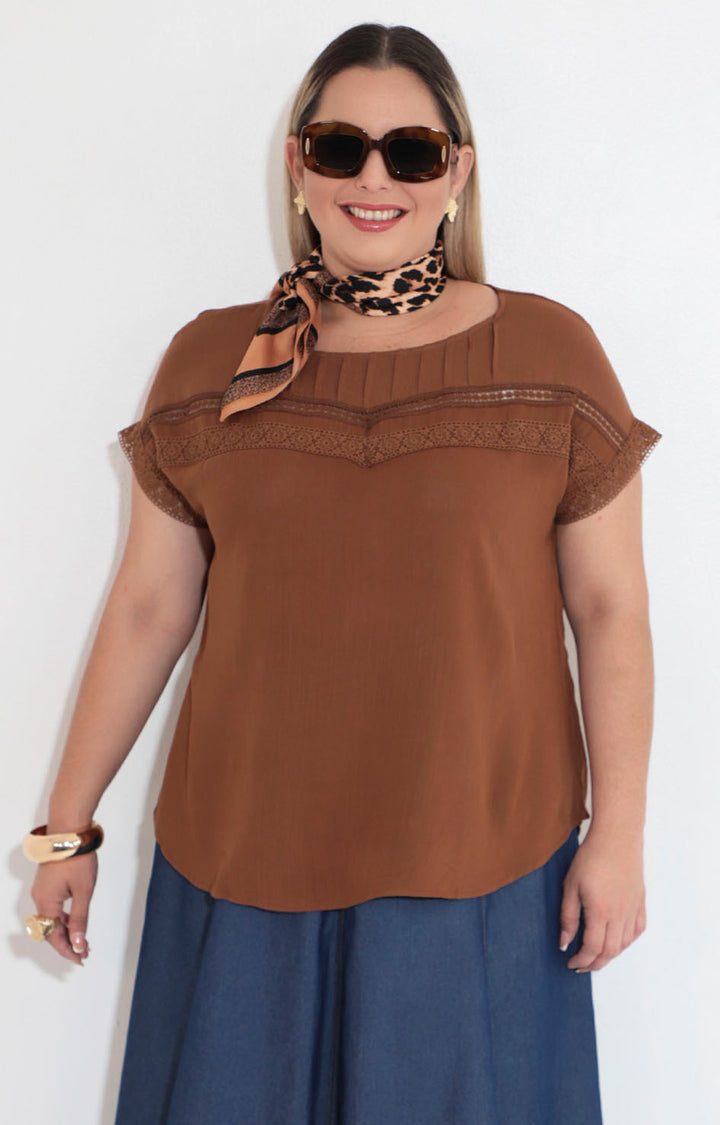 Blusa café - BLUSA XL Boutiquemirel 