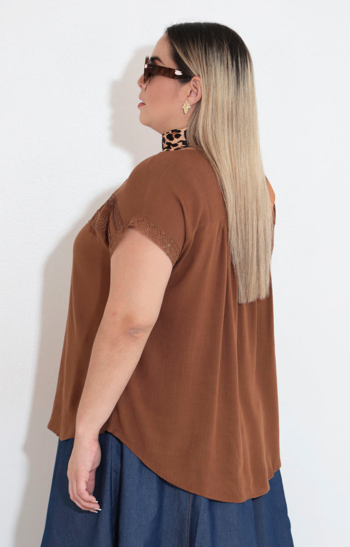 Blusa café - BLUSA XL Boutiquemirel 