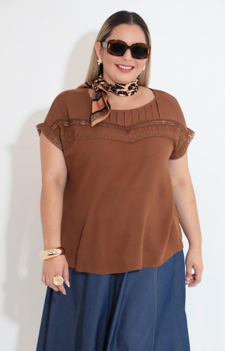 Blusa café - BLUSA XL Boutiquemirel 
