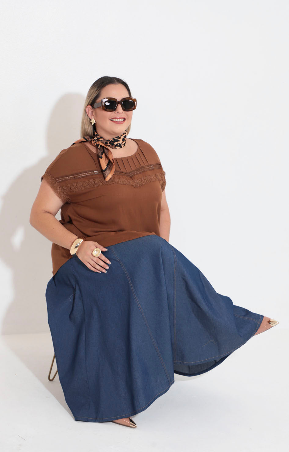 Blusa café - BLUSA XL Boutiquemirel 