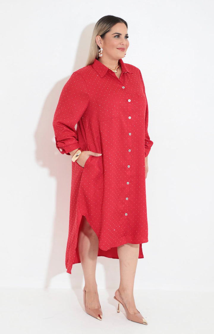 Vestido camisero rojo - VESTIDO XL Boutiquemirel 