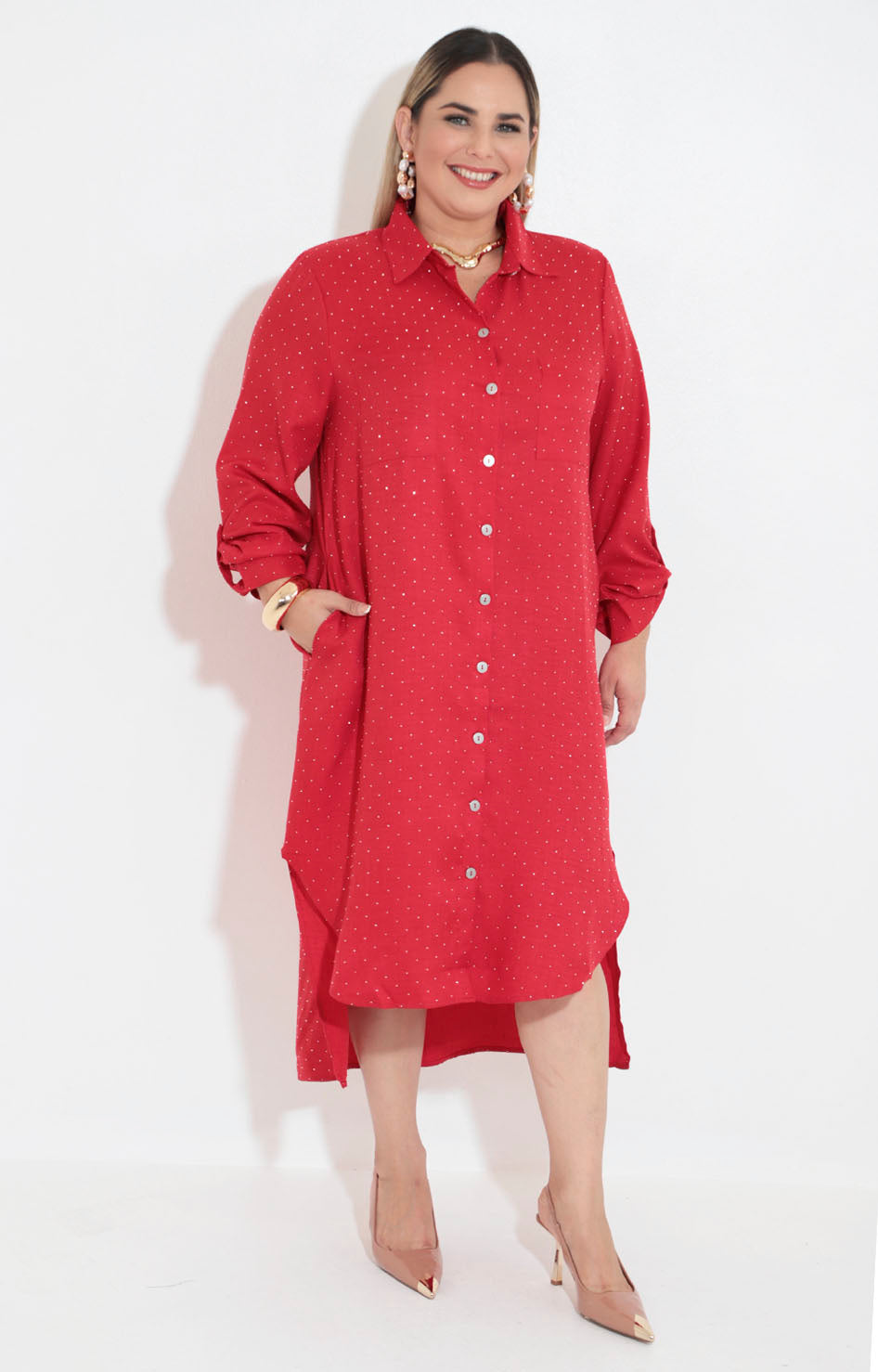 Vestido camisero rojo - VESTIDO XL Boutiquemirel 