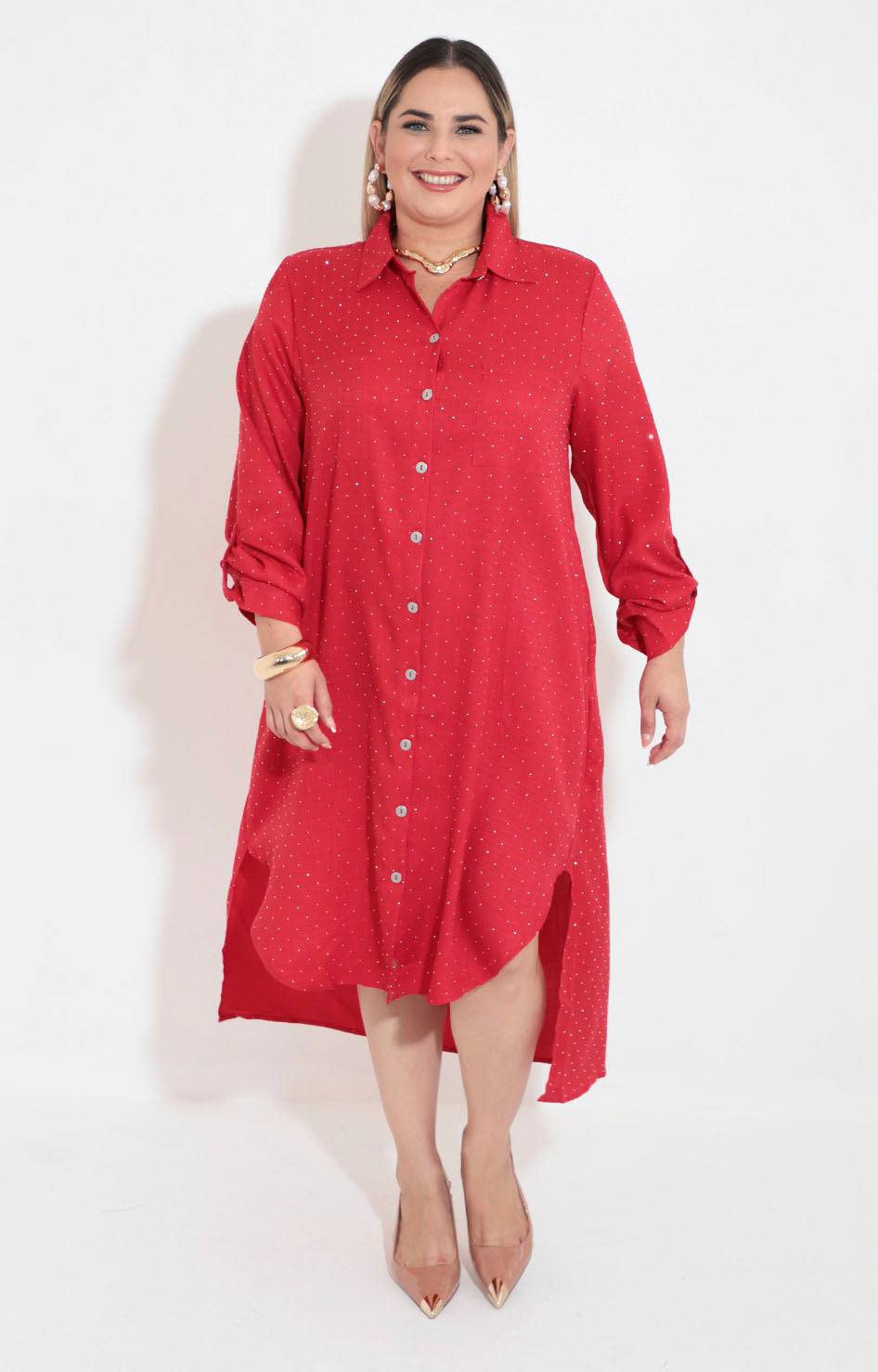 Vestido camisero rojo - VESTIDO XL Boutiquemirel 