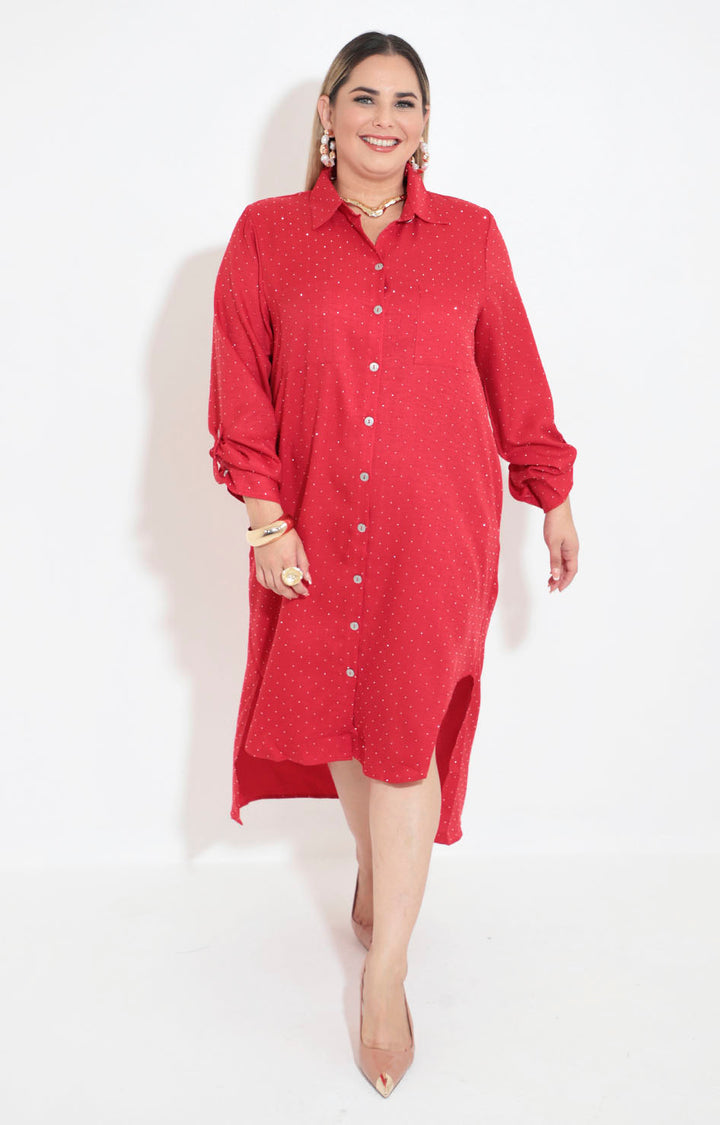 Vestido camisero rojo - VESTIDO XL Boutiquemirel 