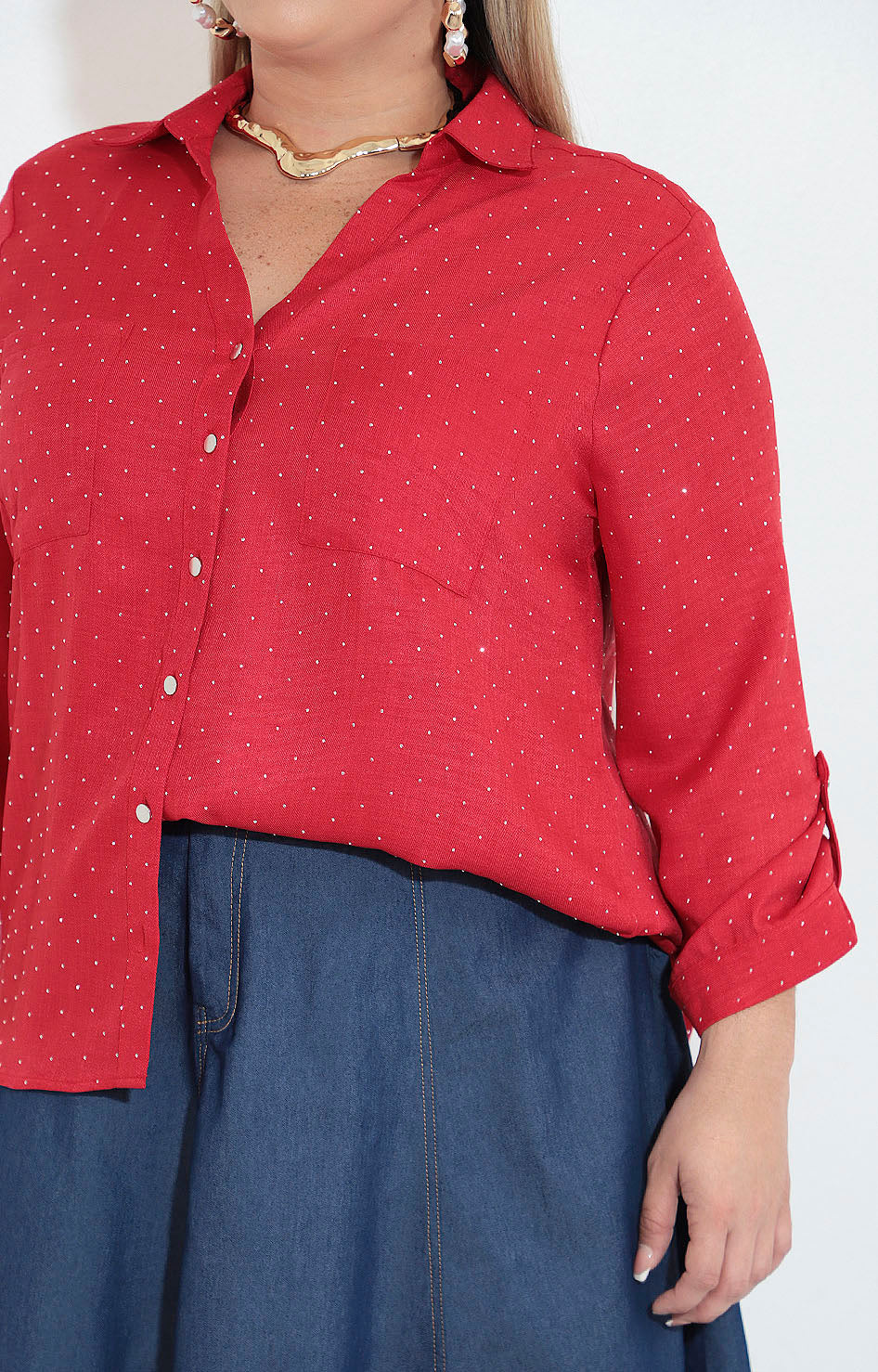 Camisera roja con brillos - BLUSA Boutiquemirel 