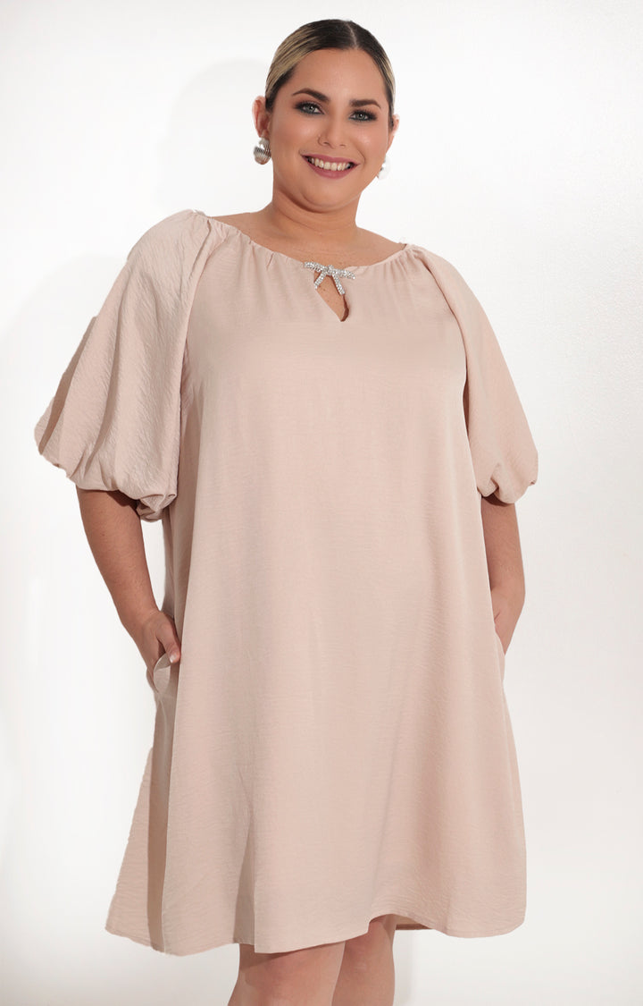 Vestido beige - VESTIDO Boutiquemirel 