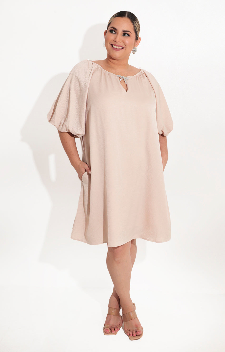 Vestido beige - VESTIDO Boutiquemirel 