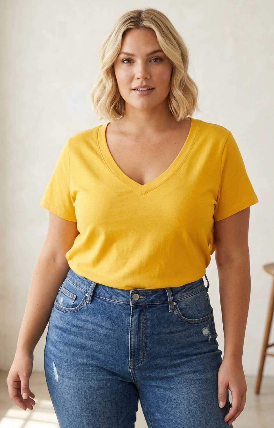 Blusa con mangas amarilla - BLUSAS CURVY Boutiquemirel 