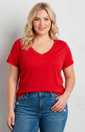 Blusa con mangas roja - BLUSAS CURVY Boutiquemirel 