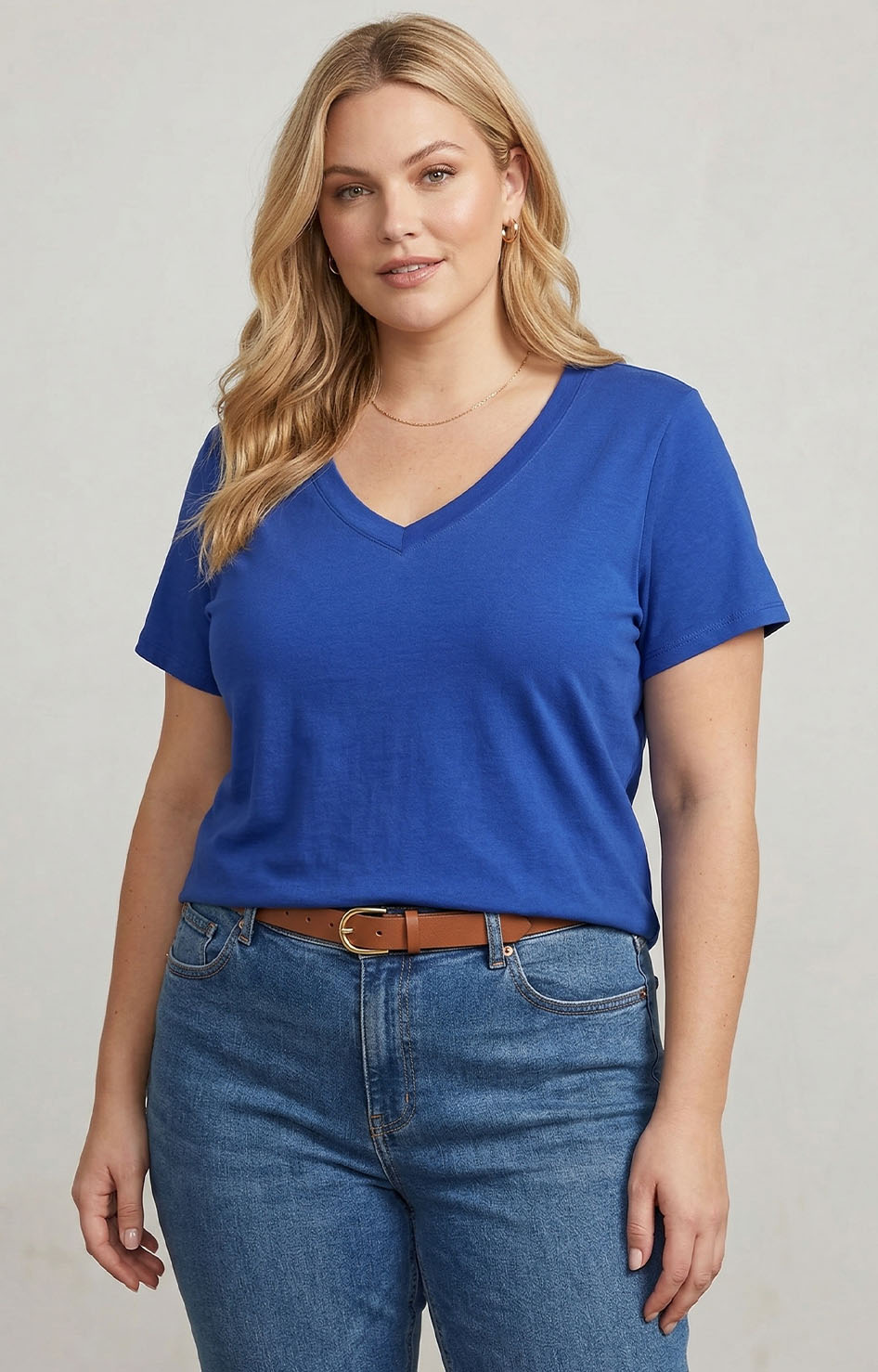 Blusa con mangas azul - BLUSAS CURVY Boutiquemirel 