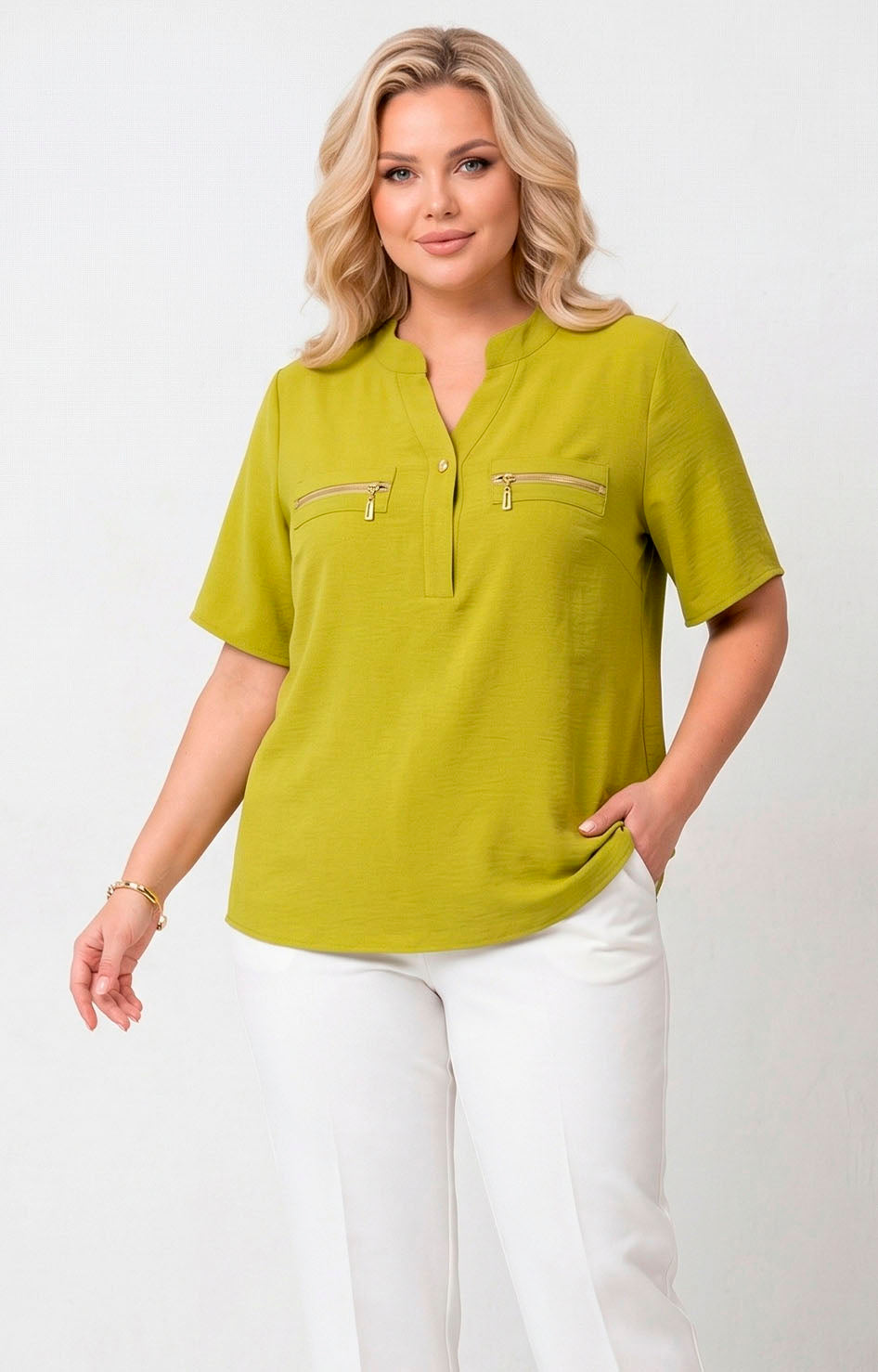 Blusa lisa con mangas - BLUSAS CURVY Boutiquemirel 