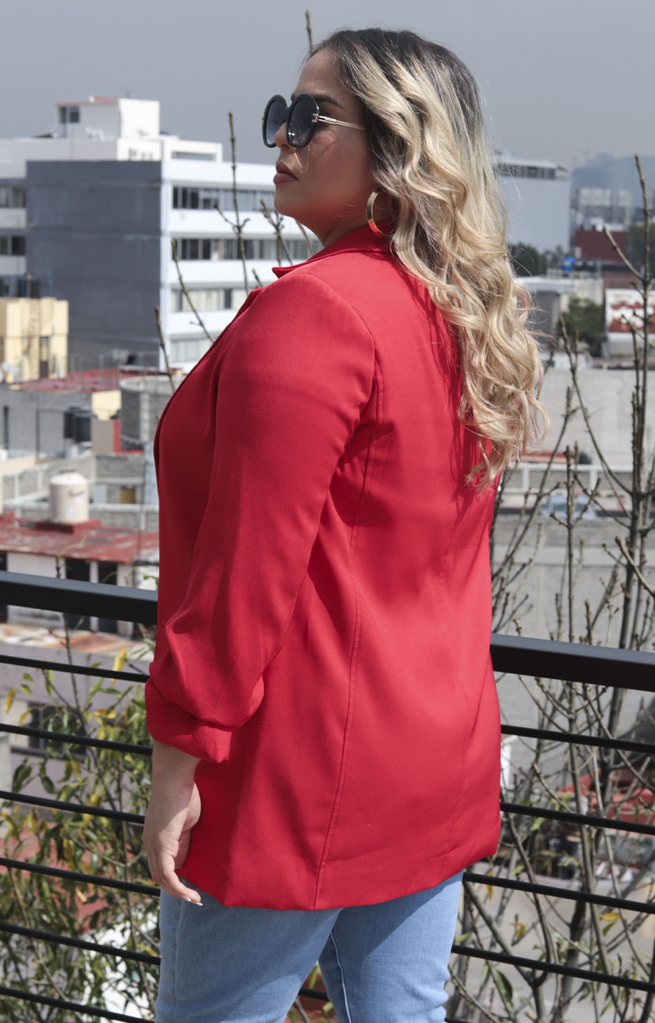 Saco rojo con fruncido en mangas R - SACO Boutiquemirel 