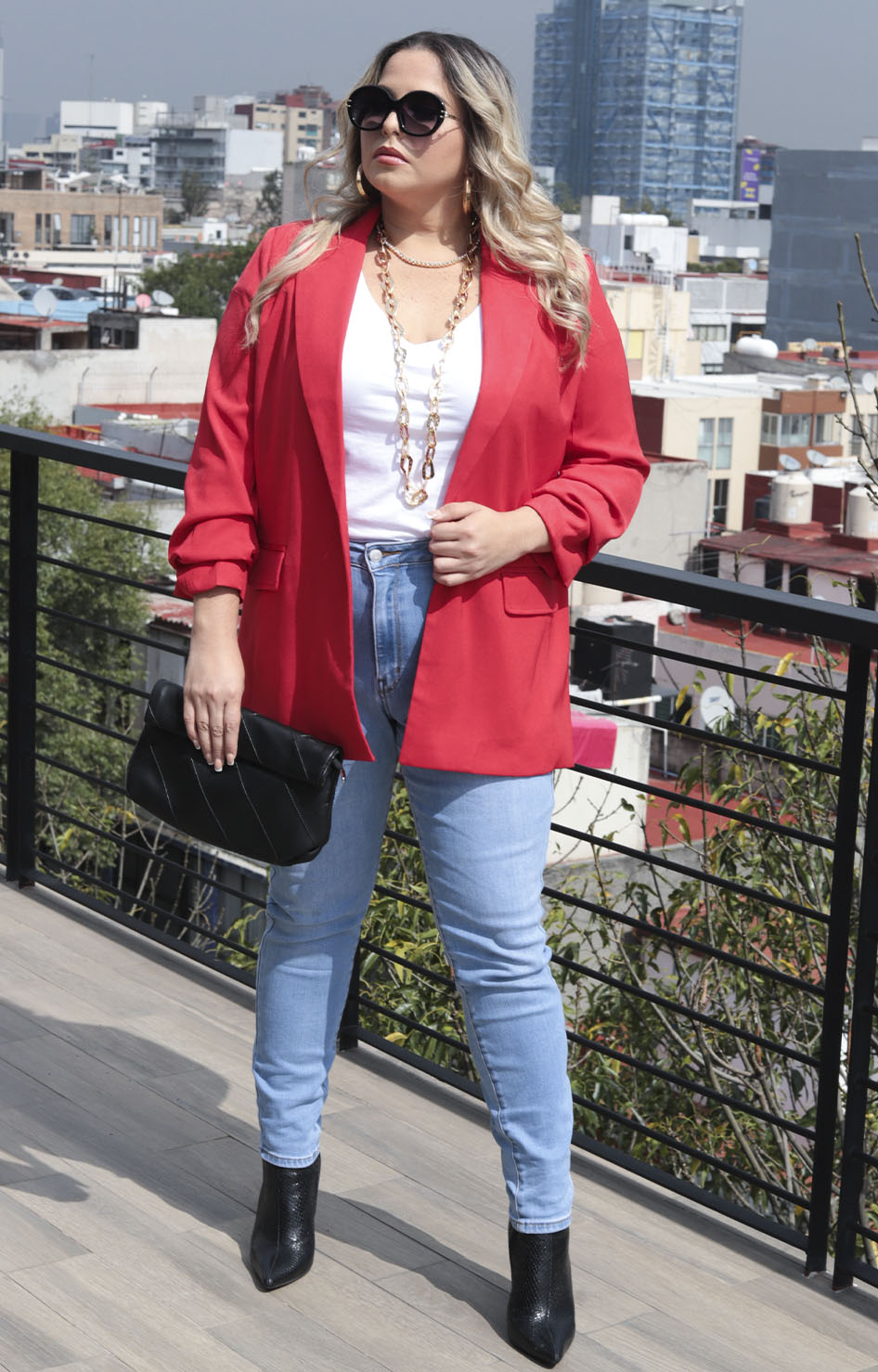 Saco rojo con fruncido en mangas R - SACO Boutiquemirel 