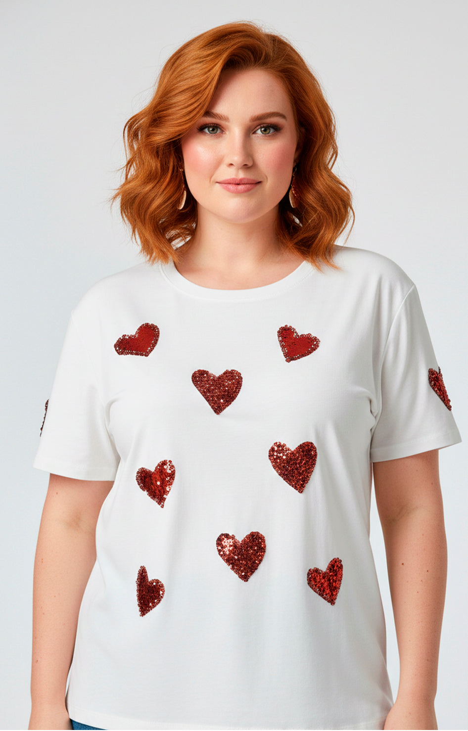 Blusa blanca de corazón - BLUSAS CURVY Boutiquemirel 