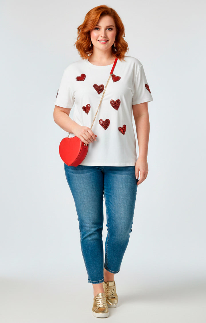Blusa blanca de corazón - BLUSAS CURVY Boutiquemirel 
