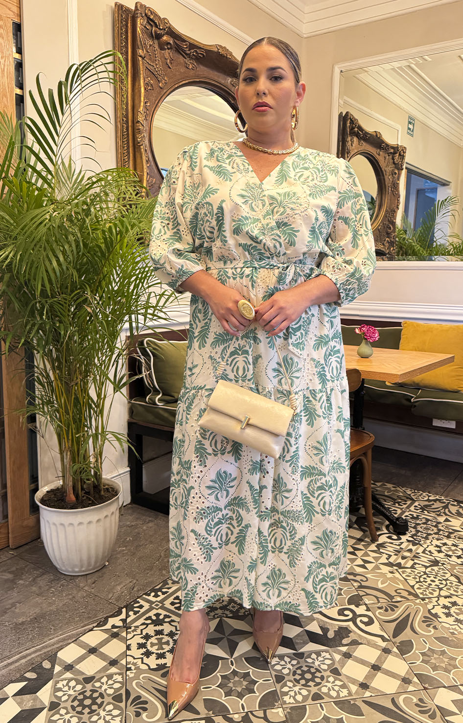 Vestido beige estampado - VESTIDO XL Boutiquemirel 