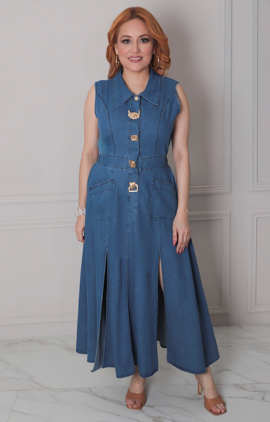 Vestido azul de mezclilla - VESTIDO LARGO REGULAR Boutiquemirel 