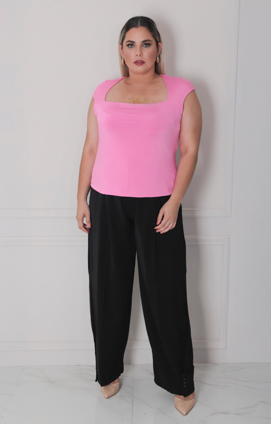 Blusa rosa lisa - BLUSAS CURVY Boutiquemirel 