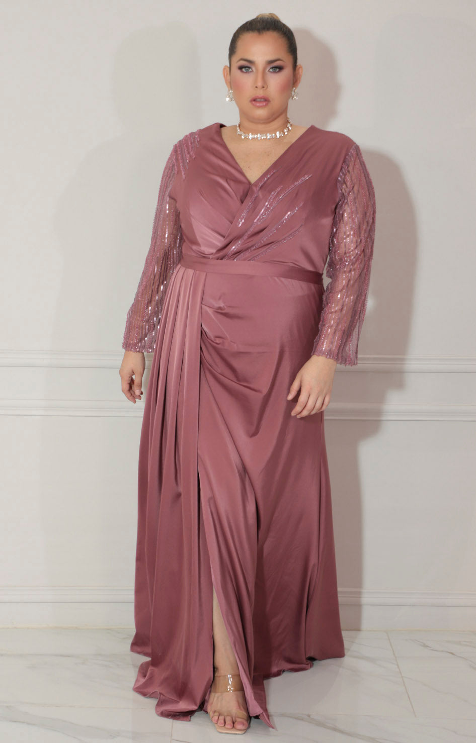 Vestido rosa con lentejuela - VESTIDO Boutiquemirel 