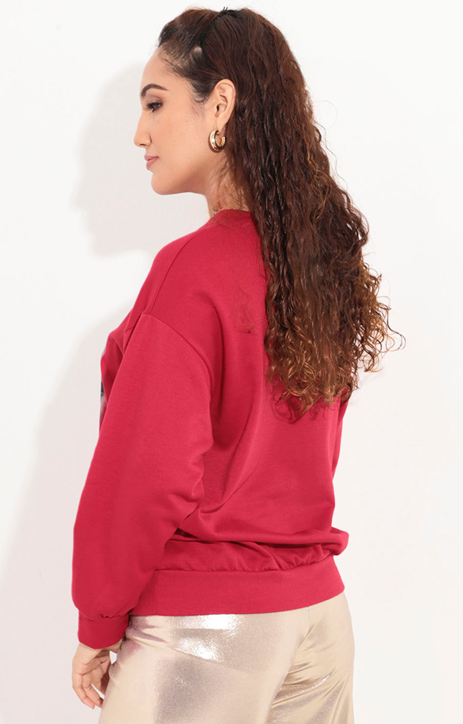 Suéter rojo estampado - SUETER Boutiquemirel 