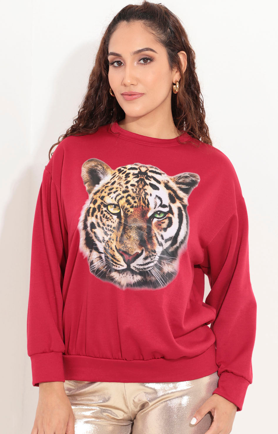 Suéter rojo estampado - SUETER Boutiquemirel 