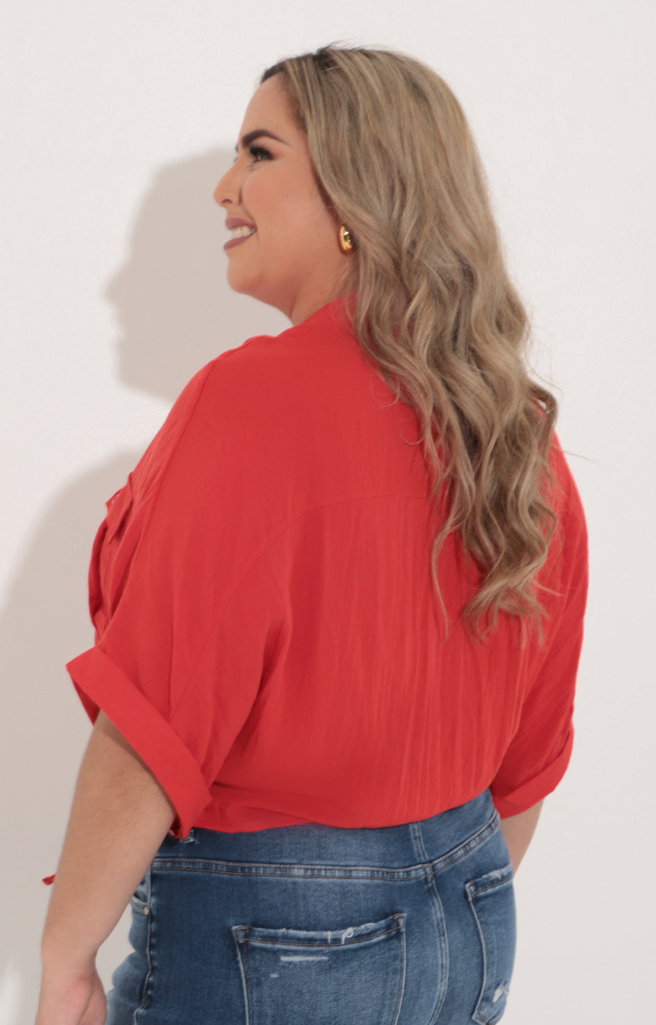 Blusa camisera roja - BLUSA Boutiquemirel 