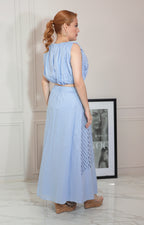 Conjunto azul tira bordada - CONJUNTO Boutiquemirel 