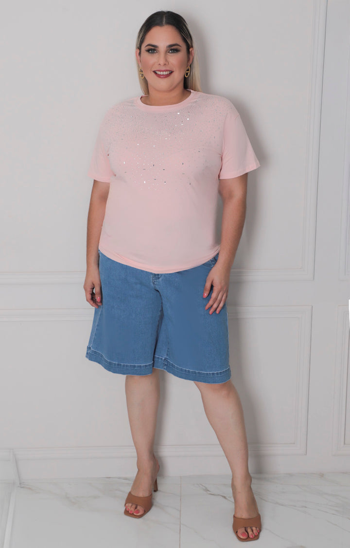 Blusa con brillos - BLUSAS CURVY Boutiquemirel 