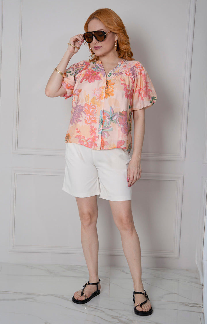 Blusa estampada con botones - BLUSAS REGULAR Boutiquemirel 